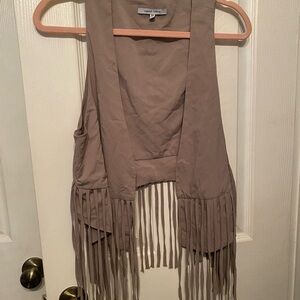 Naked Zebra Size M Taupe Women’s Fringe Vest